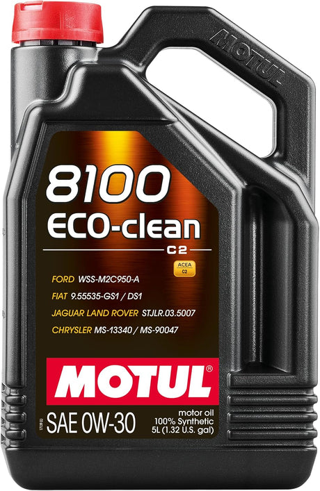 Motul 102889 8100 Eco-clean SAE 0W30 – Aceite para el Motor , 5 litros - Beige and Blue markT