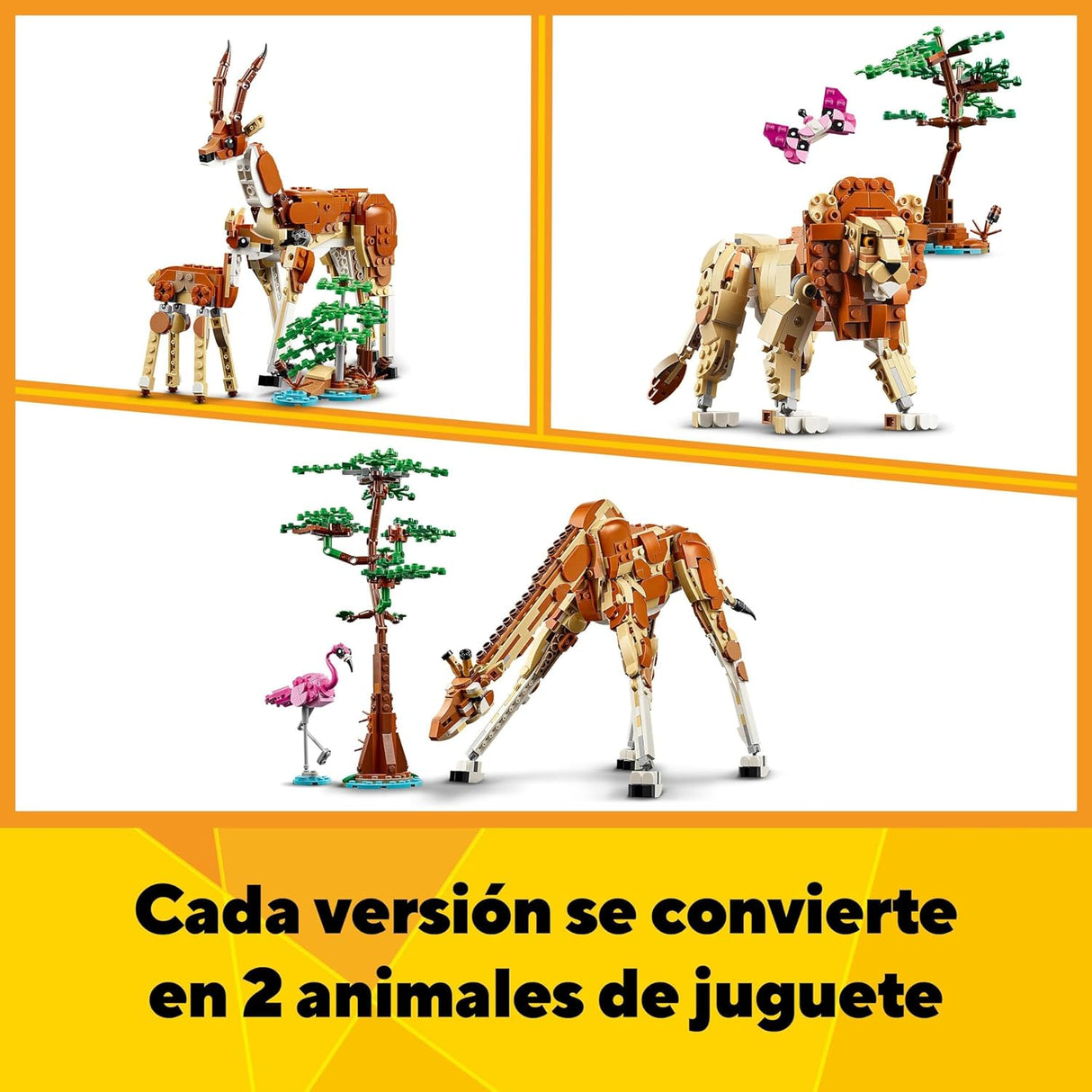 LEGO Creator 3 en 1 Safari de Animales Salvajes con Jirafa 31150 - Beige and Blue markT