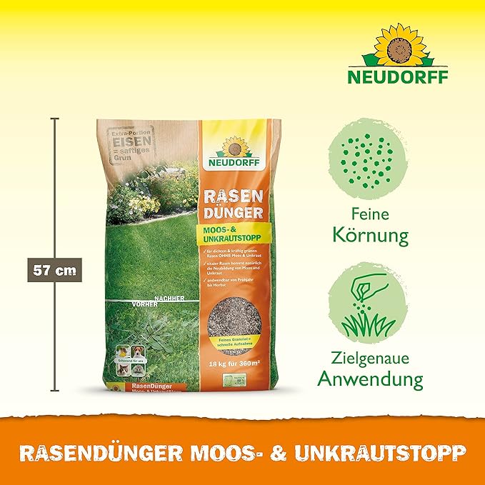 Neudorff Lawn Fertilizer Moss & Weed Stop